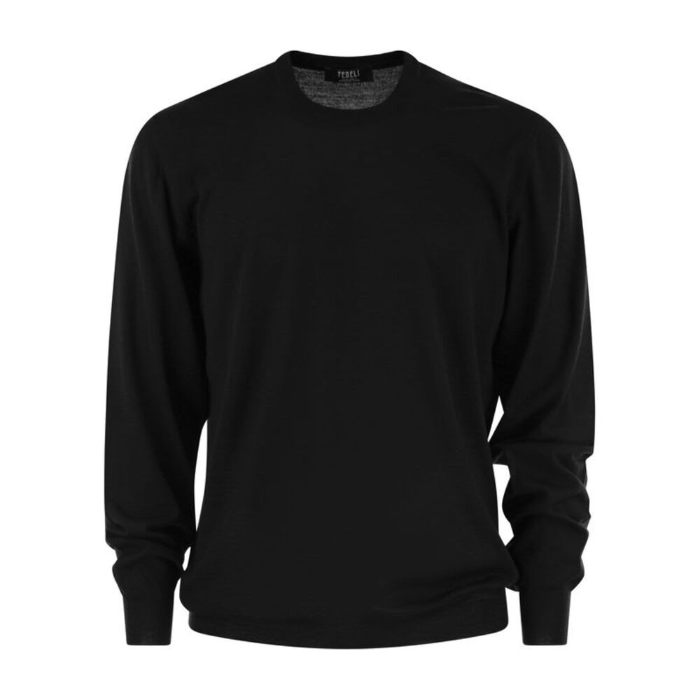 Fedeli Men Crew-Neck Sweater In Virgin Wool